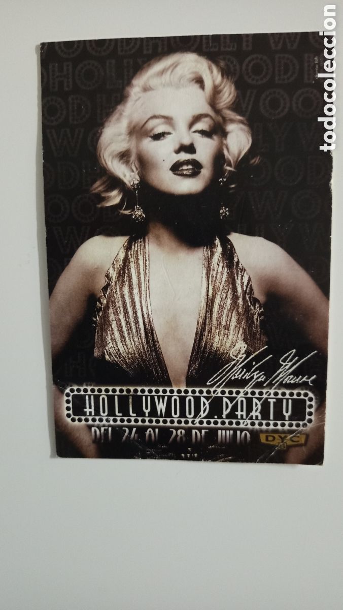 Postales: ❇️ POSTAL FOTOGRAF&Iacute;A PUBLICIDAD MARILYN MONROE DYC HOLLYWOOD PARTY ❇️
