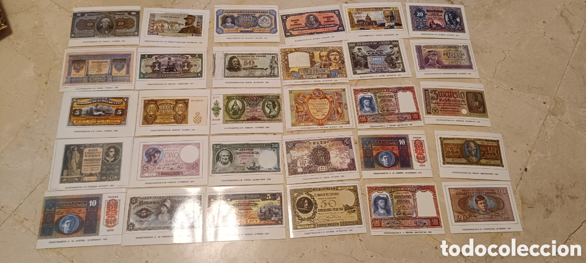 Postales: Colectarjetas postales billetes antiguos numism&aacute;tica - Foto 2