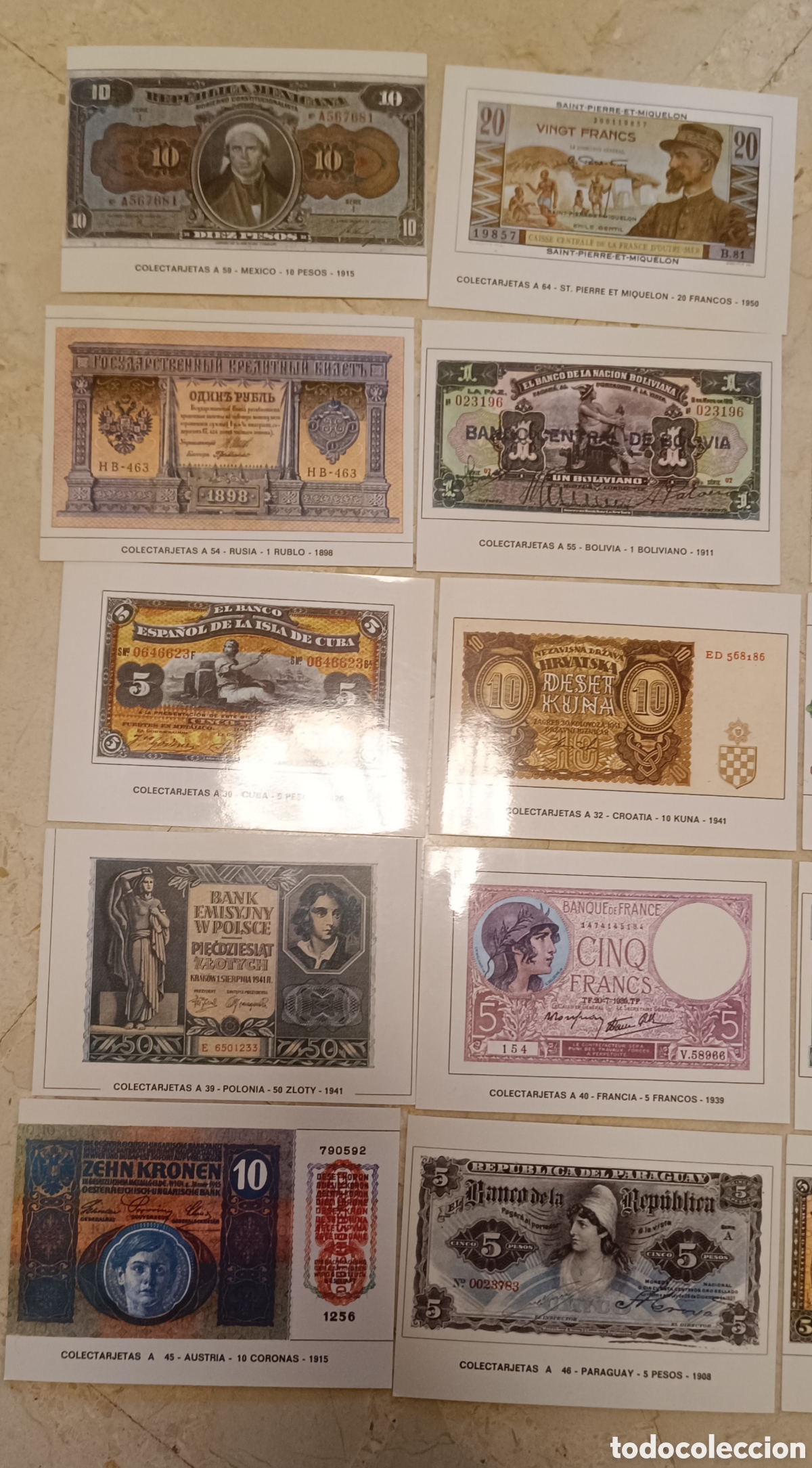 Postales: Colectarjetas postales billetes antiguos numism&aacute;tica - Foto 3