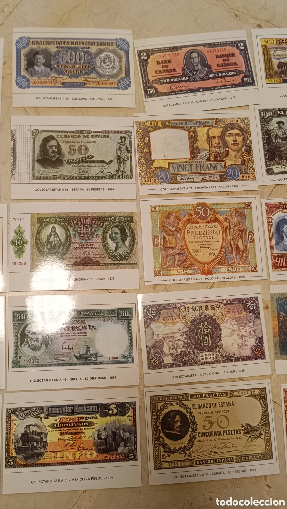 Postales: Colectarjetas postales billetes antiguos numism&aacute;tica - Foto 4