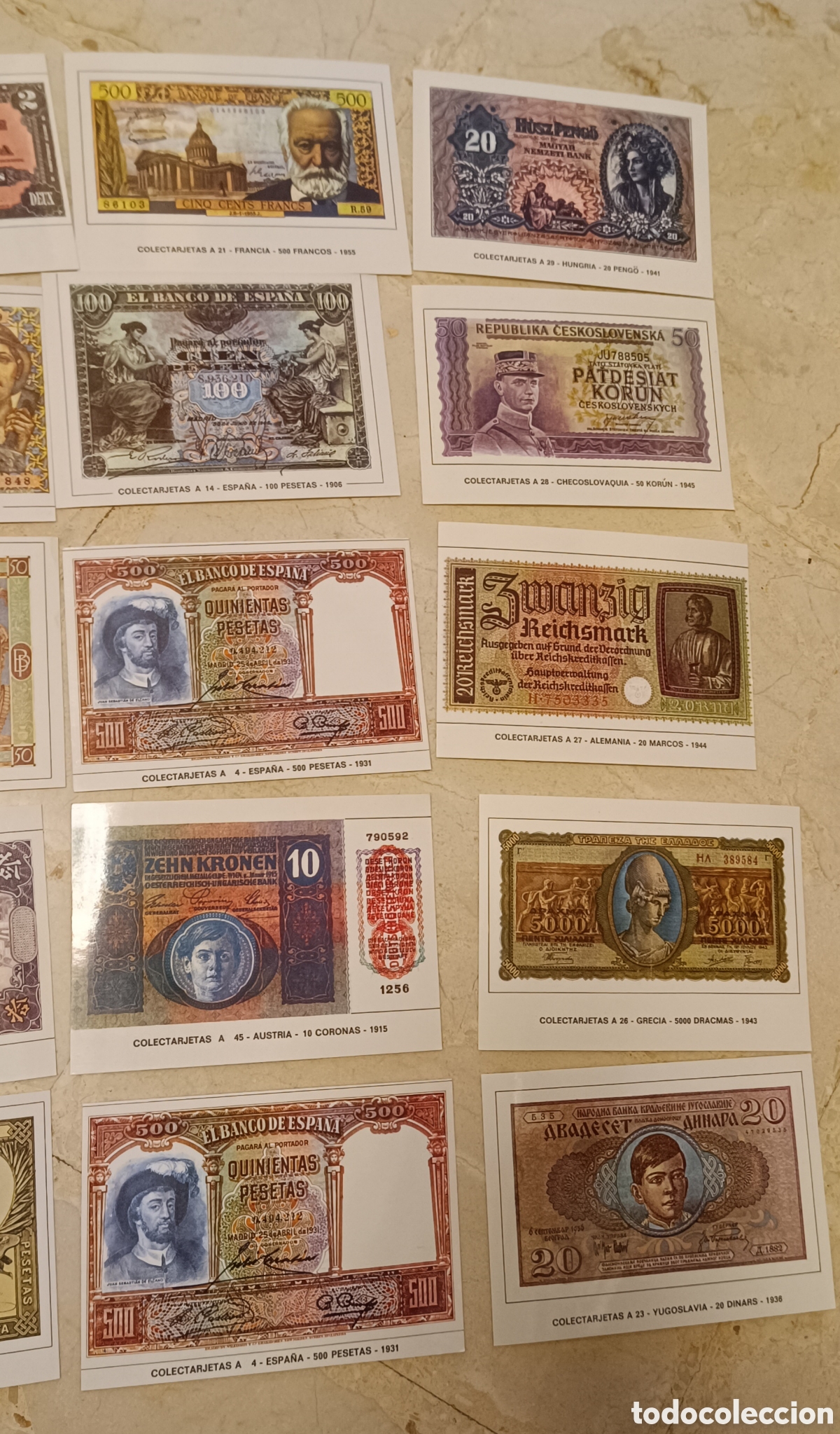 Postales: Colectarjetas postales billetes antiguos numism&aacute;tica - Foto 5