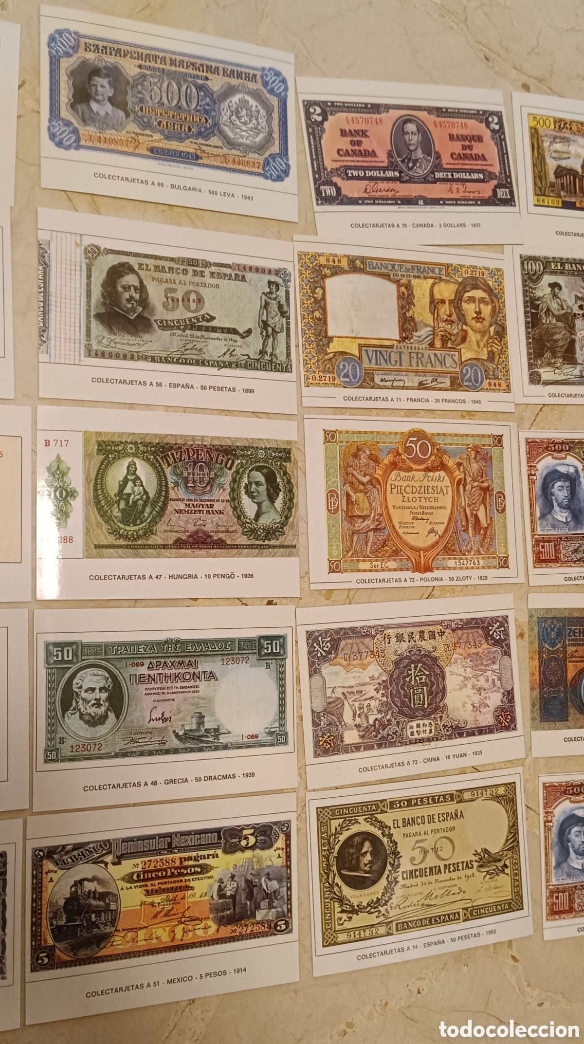 Postales: Colectarjetas postales billetes antiguos numism&aacute;tica - Foto 6