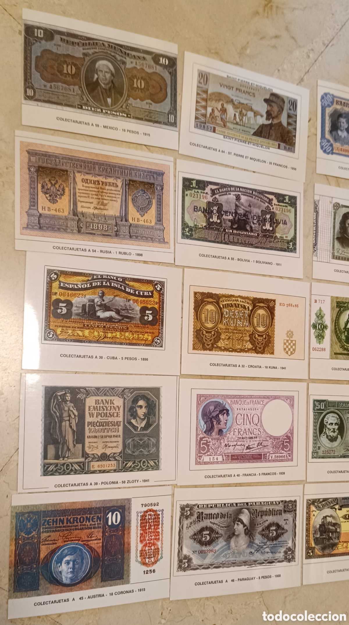 Postales: Colectarjetas postales billetes antiguos numism&aacute;tica - Foto 7