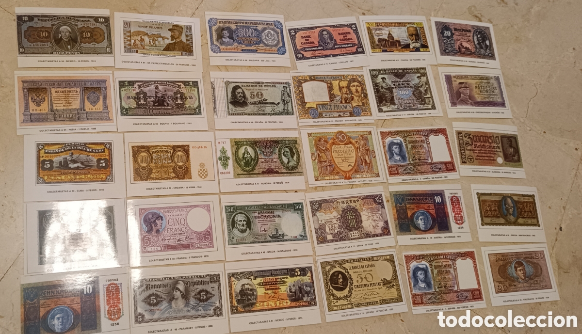 Postales: Colectarjetas postales billetes antiguos numism&aacute;tica - Foto 8