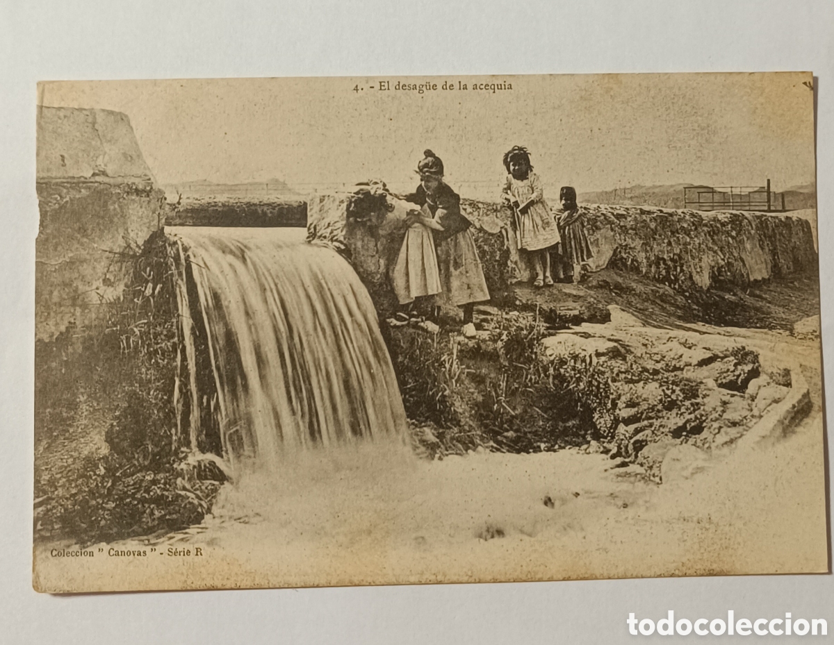 Postales: Postal antigua Colecci&oacute;n C&aacute;novas Serie R 4 El desag&uuml;e de la acequia