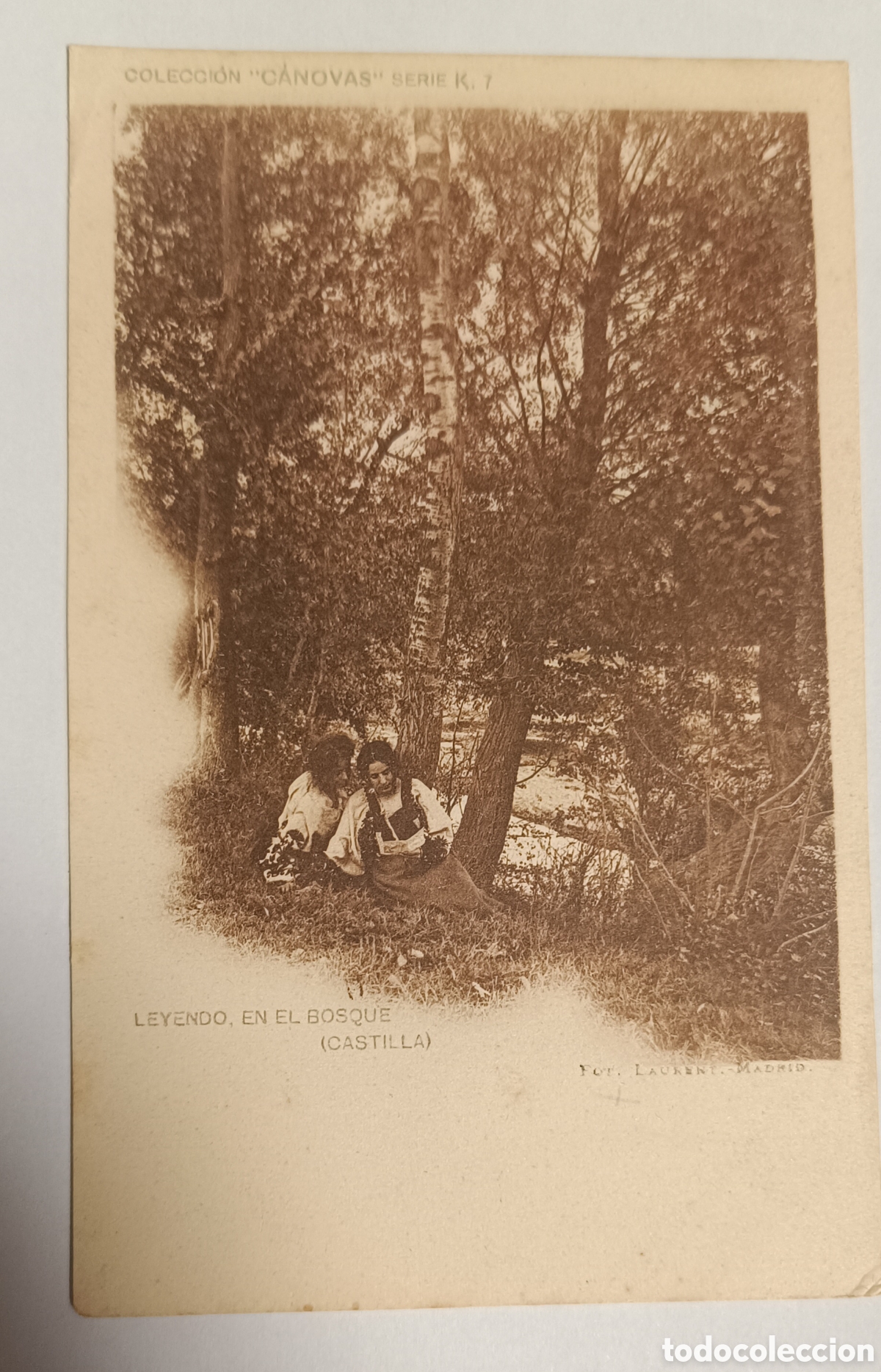 Postales: Postal Colecci&oacute;n C&aacute;novas Serie K 7 Leyendo en el bosque