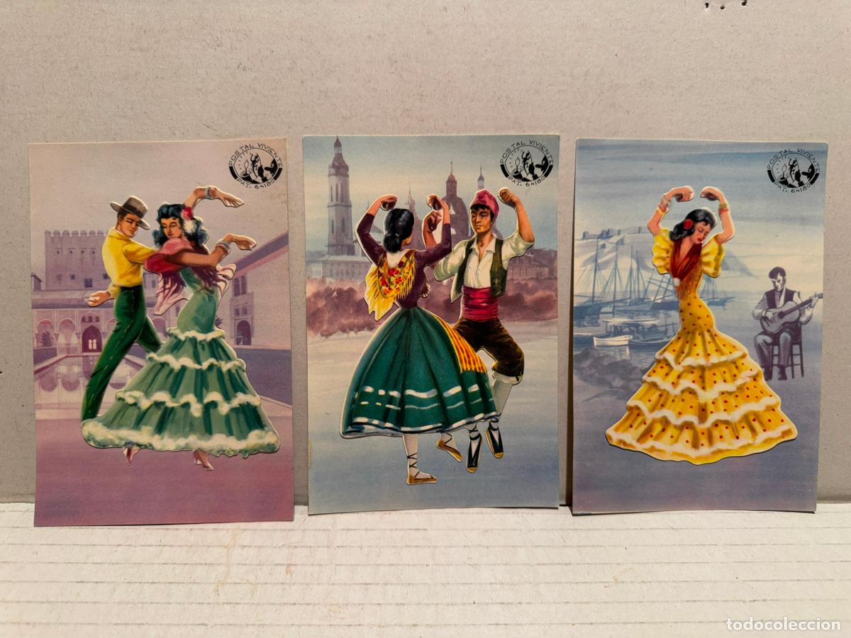 Postales: TRES POSTALES TRAJES T&Iacute;PICOS ESPA&Ntilde;A la postal viviente - Foto 1