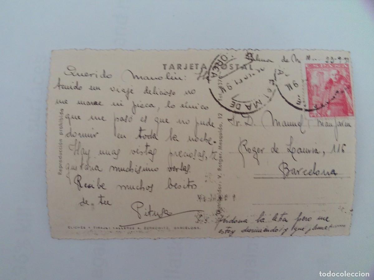 Postales: POSTAL DE MALLORCA PUERTO DE SOLLER CIRCULADA 1951 - Foto 2