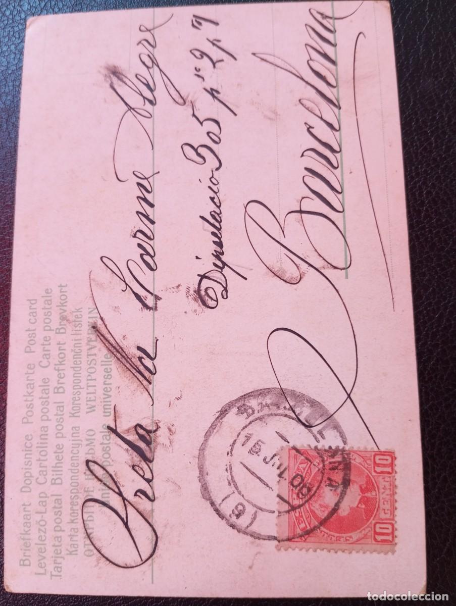 Postales: ANTIGUA POSTAL ALEMANA CIRCULADA EN 1906 - Foto 2