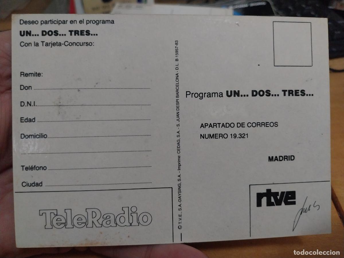 Postales: BOTILDE UN DOS TRES PROGRAMA TVE TELEVISION ESPA&Ntilde;OLA POSTAL RTVE POSTAL ORIGINAL SIN CIRCULAR - Foto 2