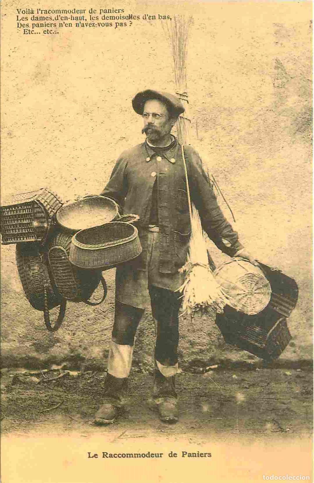 Postales: Reproduction CPA - M&eacute;tiers - Marchands ambulants - Le Raccommodeur de Paniers - C'&eacute;tait la France -