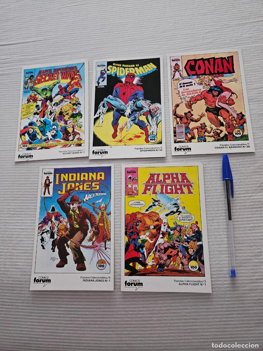 Postales: Antiguo Lote De 5 Postales Las Caratulas De Comics F&oacute;rum. - Foto 2