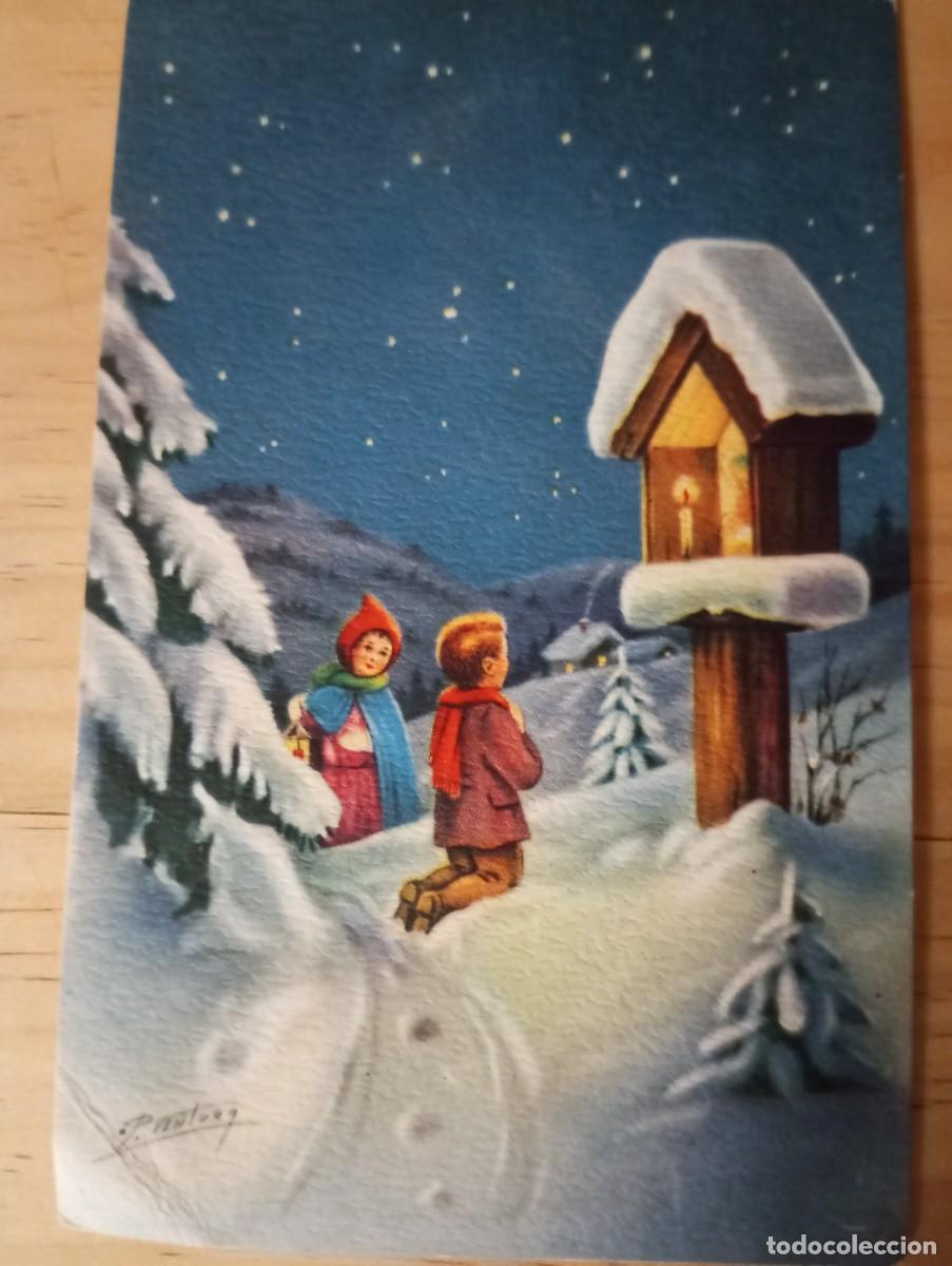 Postales: ANTIGUA POSTAL CON MOTIVOS NAVIDE&Ntilde;OS, CIRCULADA - Foto 1