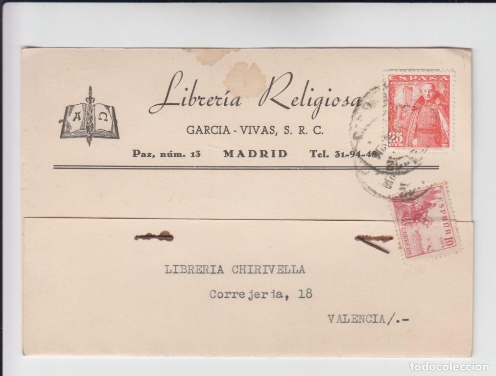 Postales: Librer&iacute;a religiosa Madrid 1950 - Foto 1