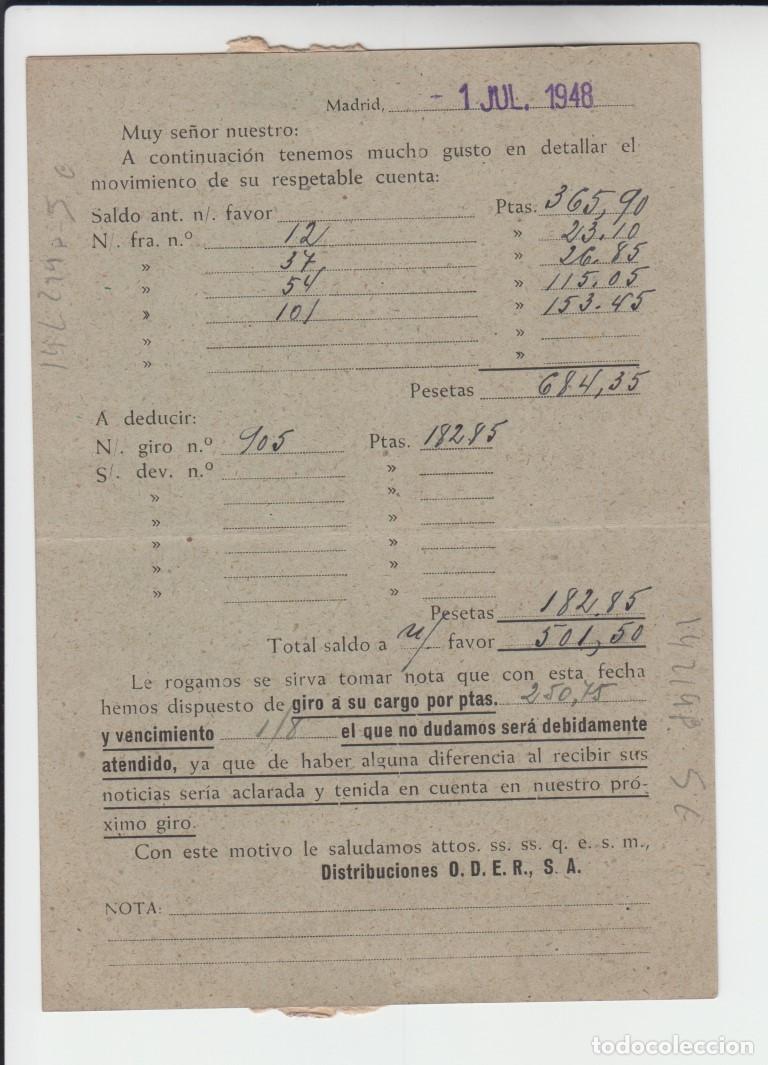 Postales: Tarjeta postal Distribuciones ODER &ndash; SA // Madrid 1948 - Foto 2
