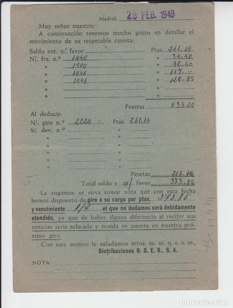 Postales: Tarjeta postal Distribuciones ODER &ndash; SA // Madrid 1949 - Foto 2