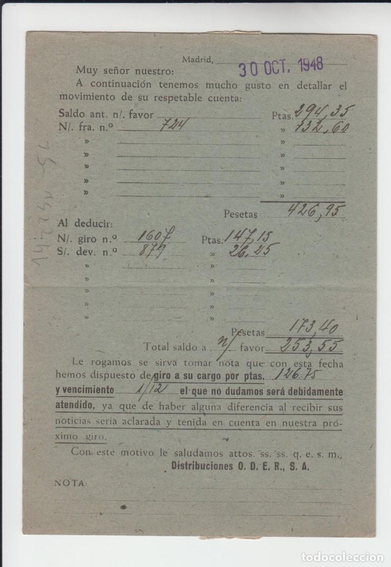 Postales: Tarjeta postal Distribuciones ODER &ndash; SA // Madrid 1948 - Foto 2