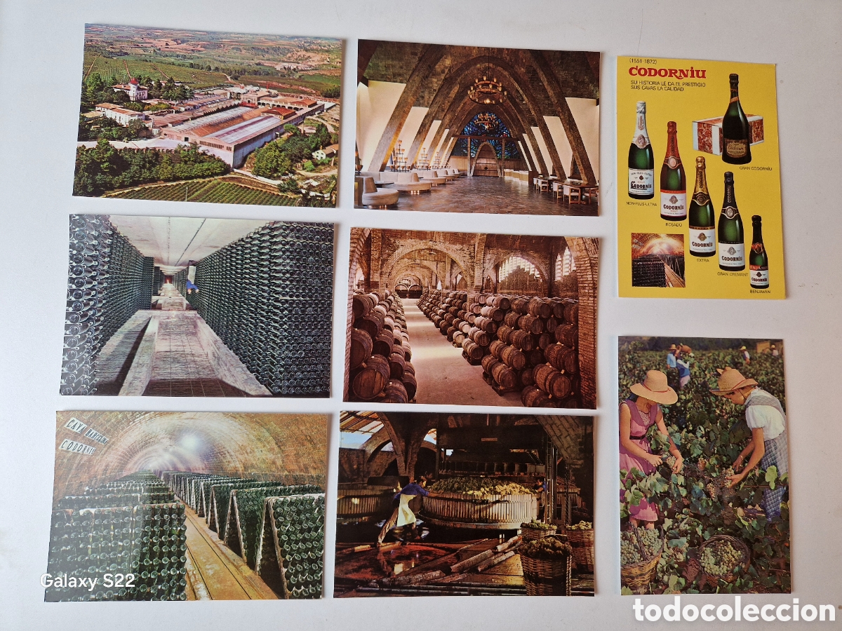 Postales: 8 tarjetas postales cava codorniu 1976 - Foto 1