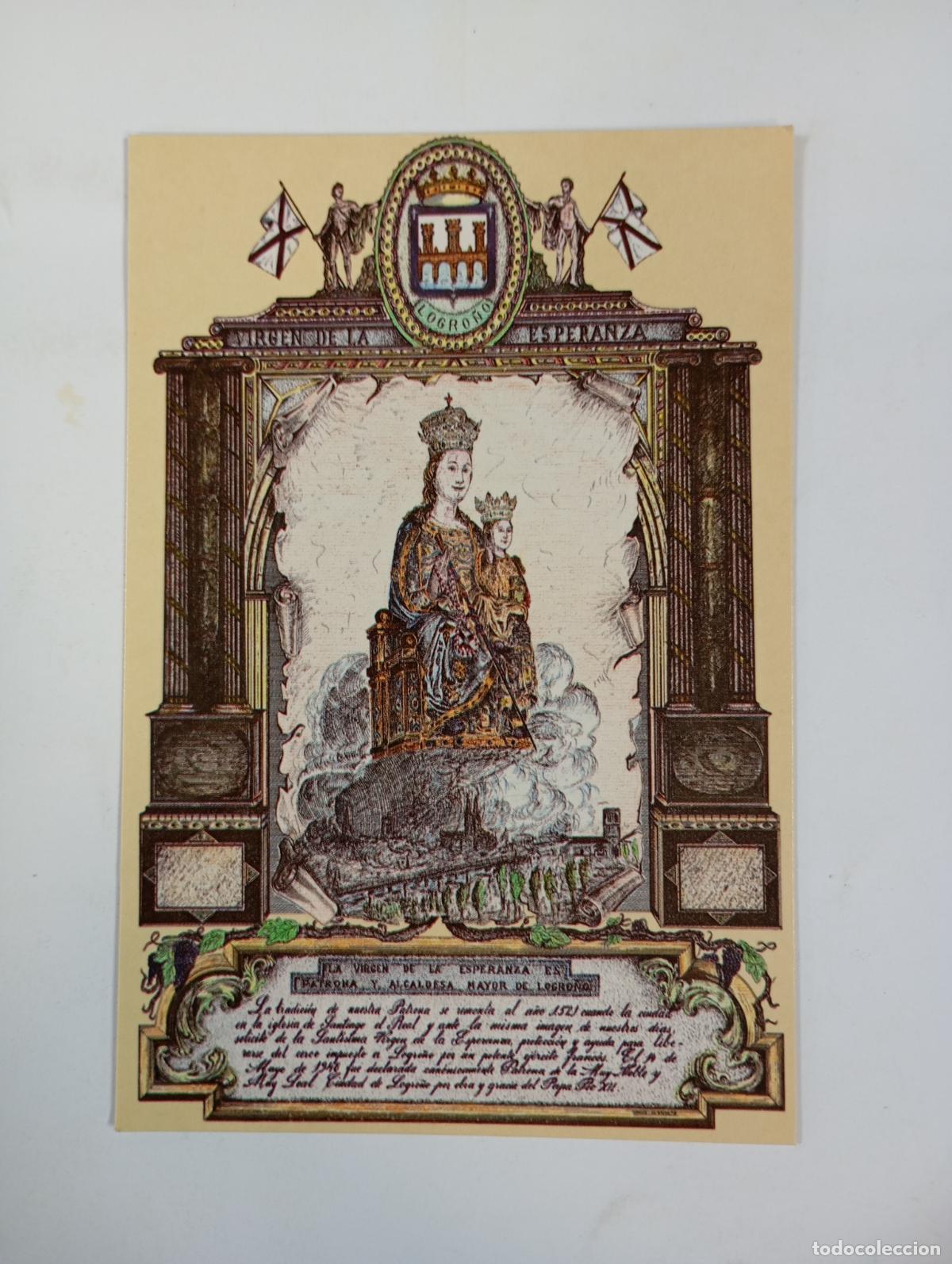 Postales: POSTAL LOGRO&Ntilde;O VIRGEN DE LA ESPERANZA. TDKP27B - Foto 1