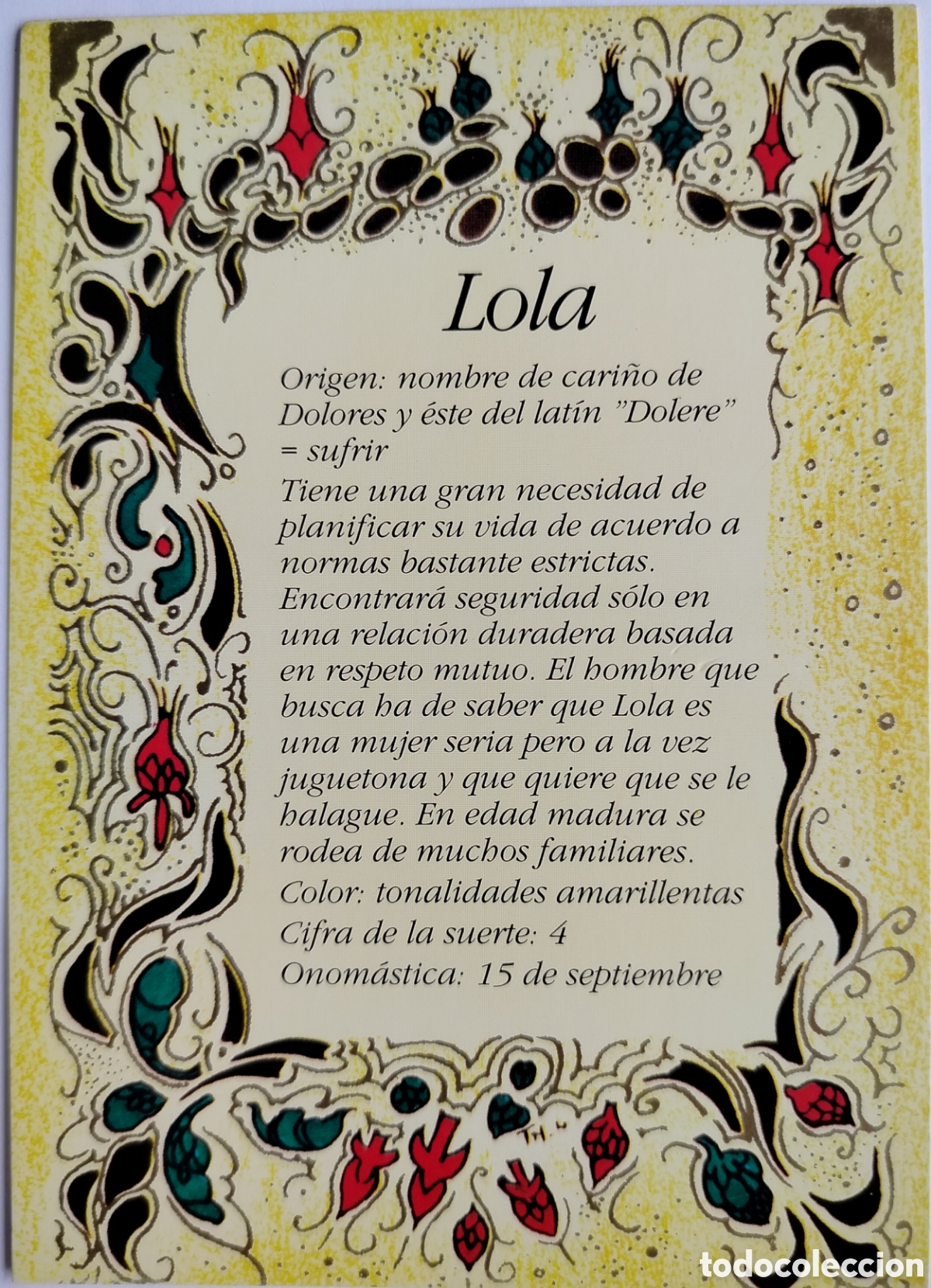Postales: LOLA, NOMBRES, POSTALES - Foto 1