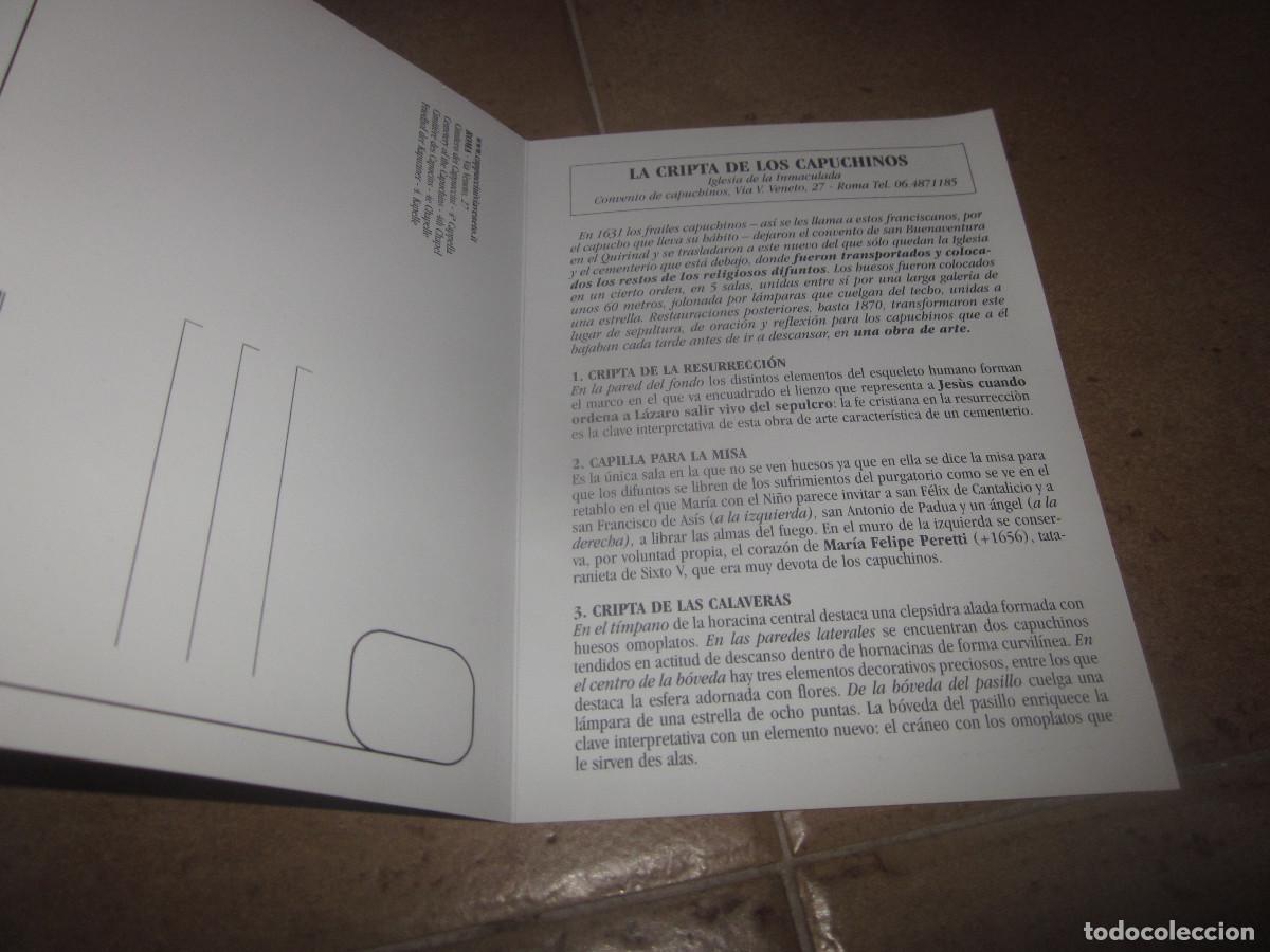 Postales: POSTAL LA CRIPTA DE LOS CAPUCHINOS DE ROMA - Foto 3
