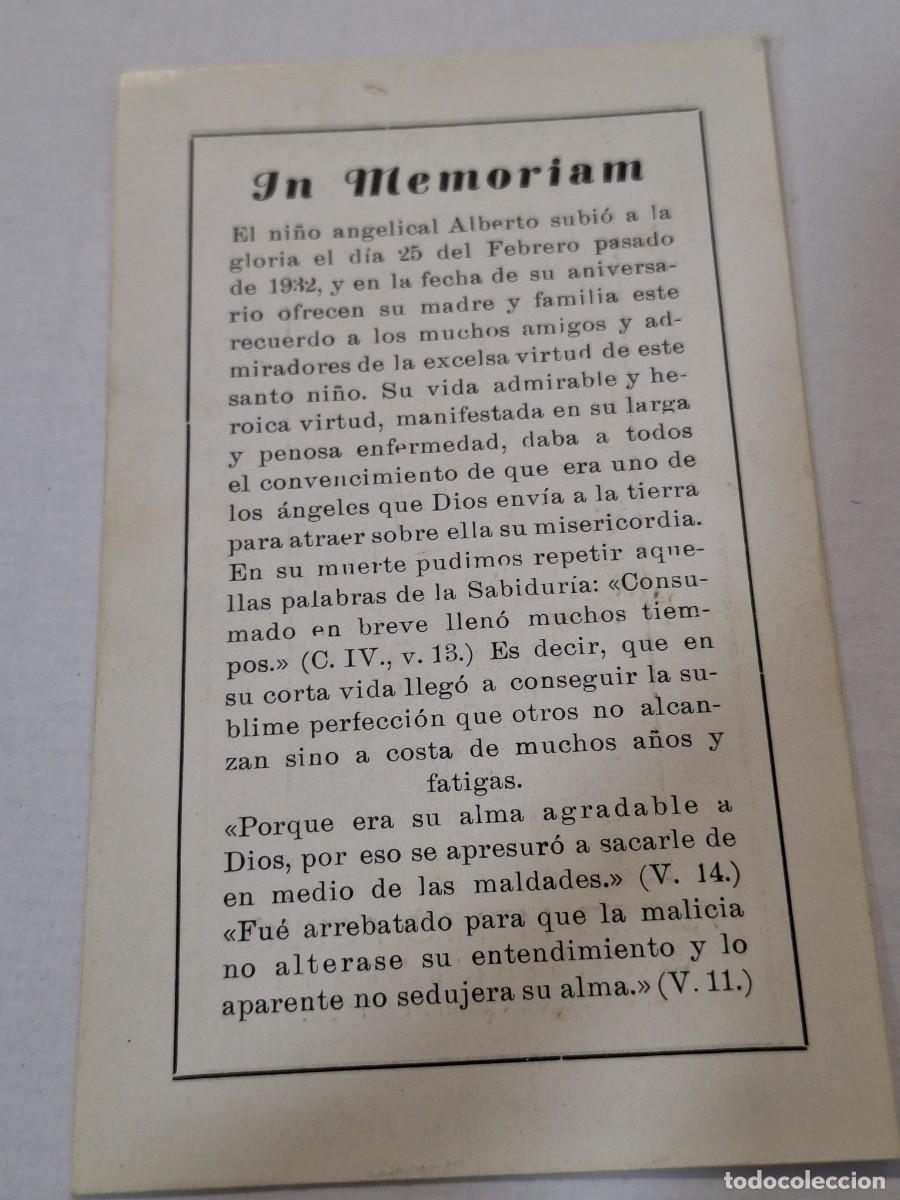 Postales: Recordatorio religioso 1932 . Estampa - Foto 2