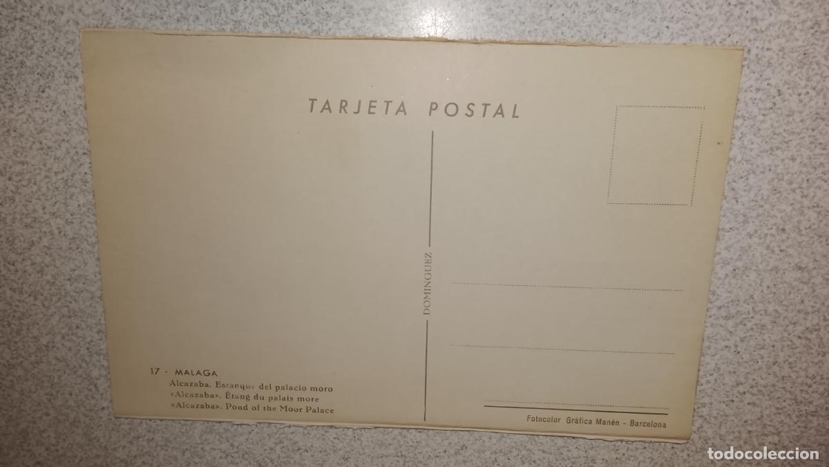 Postales: ANTIGUA TARJETA POSTAL DE MALAGA - Foto 2