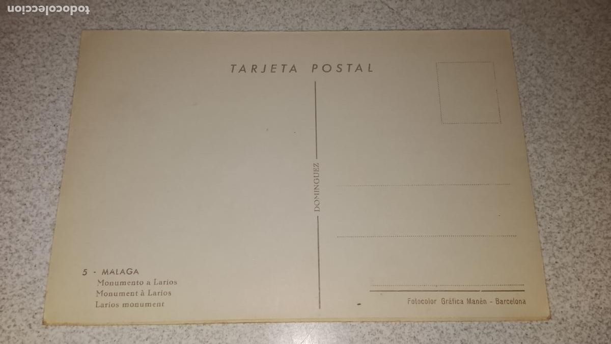 Postales: ANTIGUA TARJETA POSTAL DE MALAGA - Foto 2
