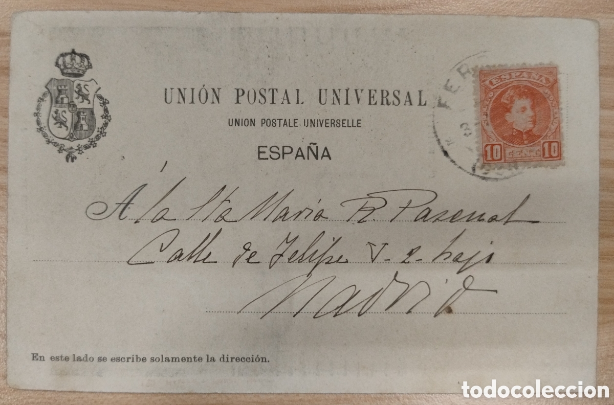 Postales: Postal Palacio Carlos V Granada. A&ntilde;o 1.899 - Foto 2