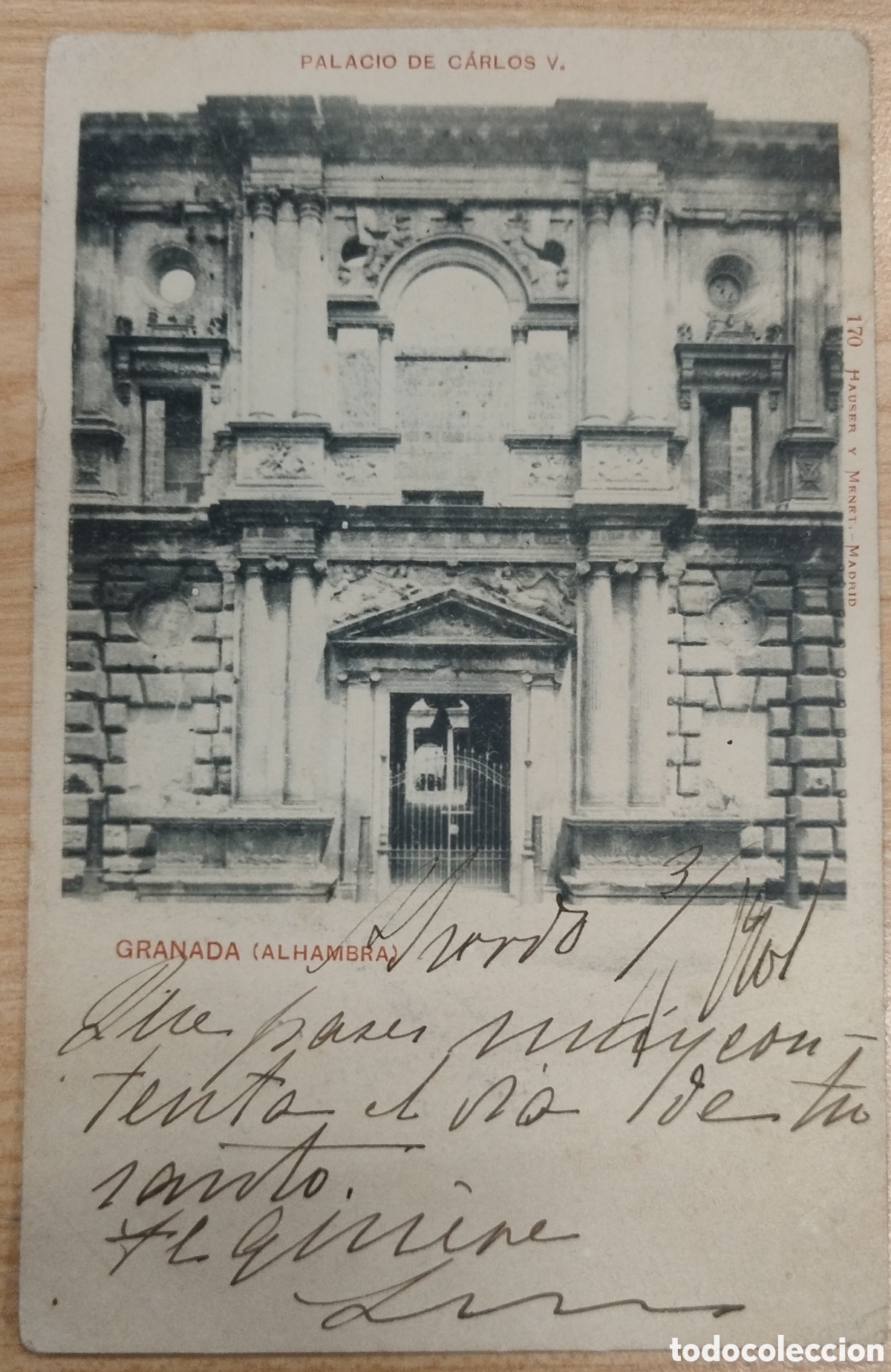 Postales: Postal Palacio Carlos V Granada. A&ntilde;o 1.899 - Foto 1