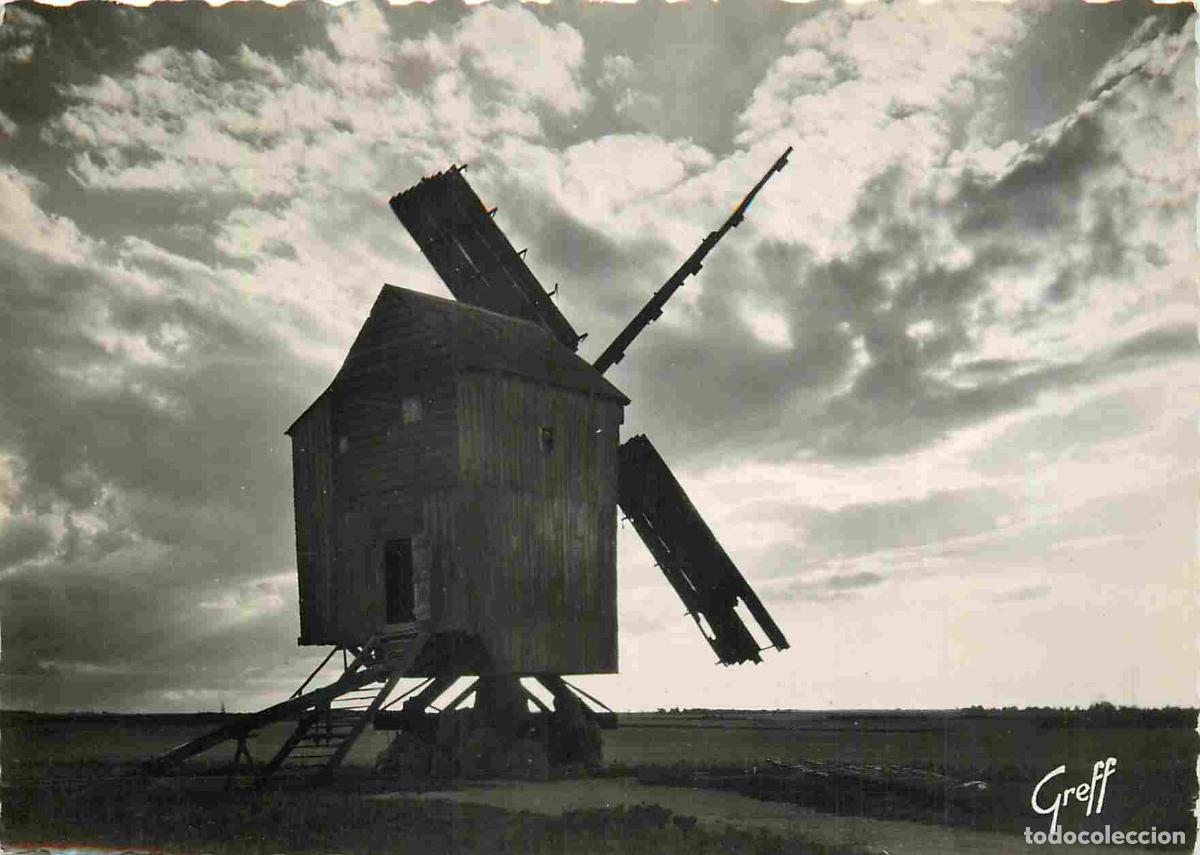 Postkarten: Carte Postale - Moulin &agrave; vent - environs de Chartres - Vieux moulin dans la plaine - Carte Dentel&eacute;e