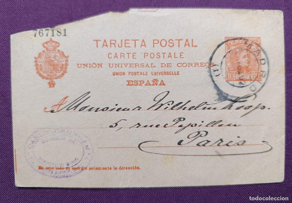 Postales: entero postal edifil 42 circulada 1902 - Foto 1