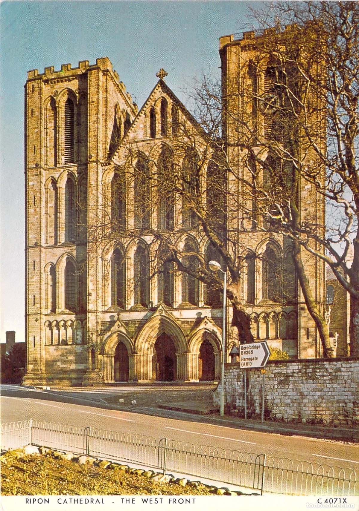 Postales: Postal de la Catedral de Ripon Fachada Oeste en Yorkshire Inglaterra - Foto 1