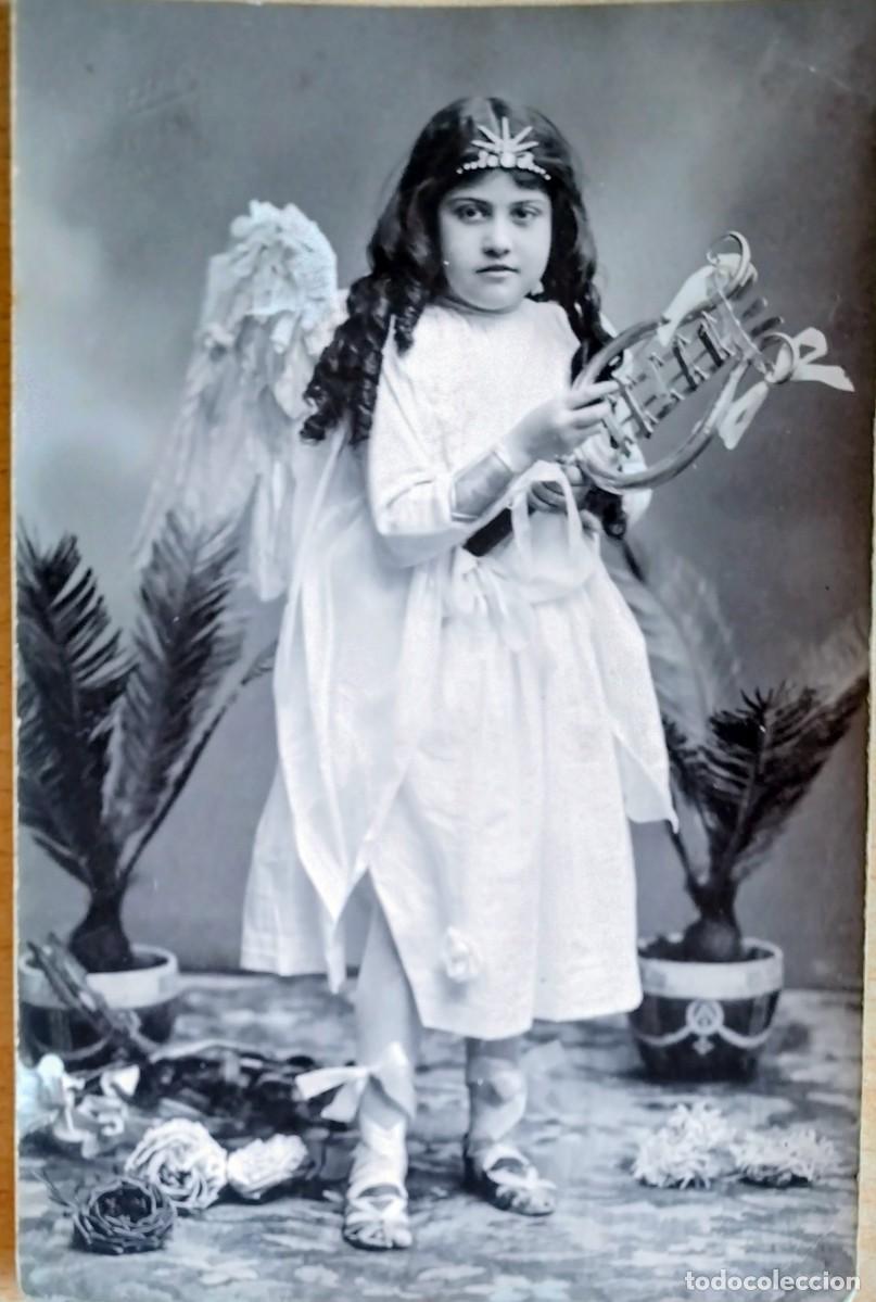 Postales: ANTIGUA POSTAL DE NI&Ntilde;A CON LIRA - Foto 1