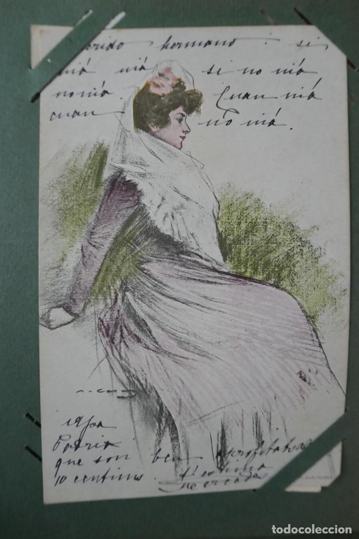 Postales: POSTAL RAM&Oacute;N CASAS. J. THOMAS, BARCELONA. 1903. - Foto 2