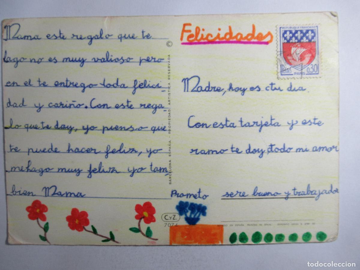 Postales: Postal Flores Rosas - Circulada - Foto 2
