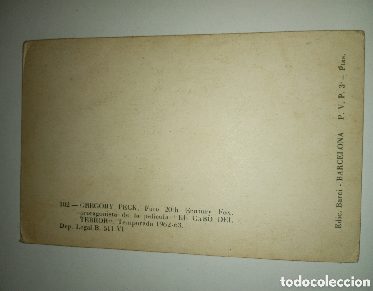Postales: Postal Gregory peck pel&iacute;cula el cabo del terror - Foto 2