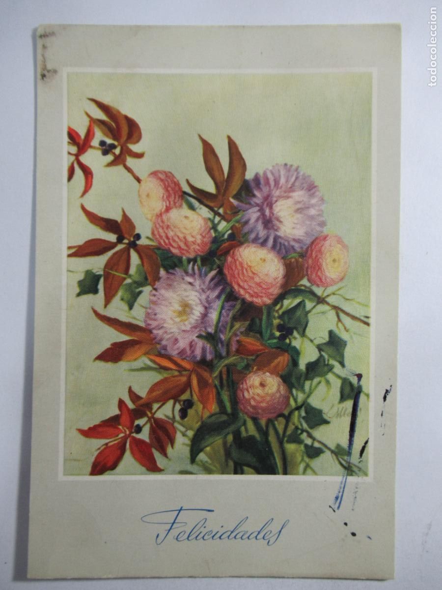 Postales: Postal dibujo Flores - S/C - Foto 1
