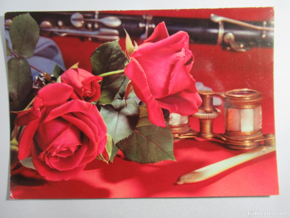 Postales: Postal Flores Rosas - Escrita - Foto 1