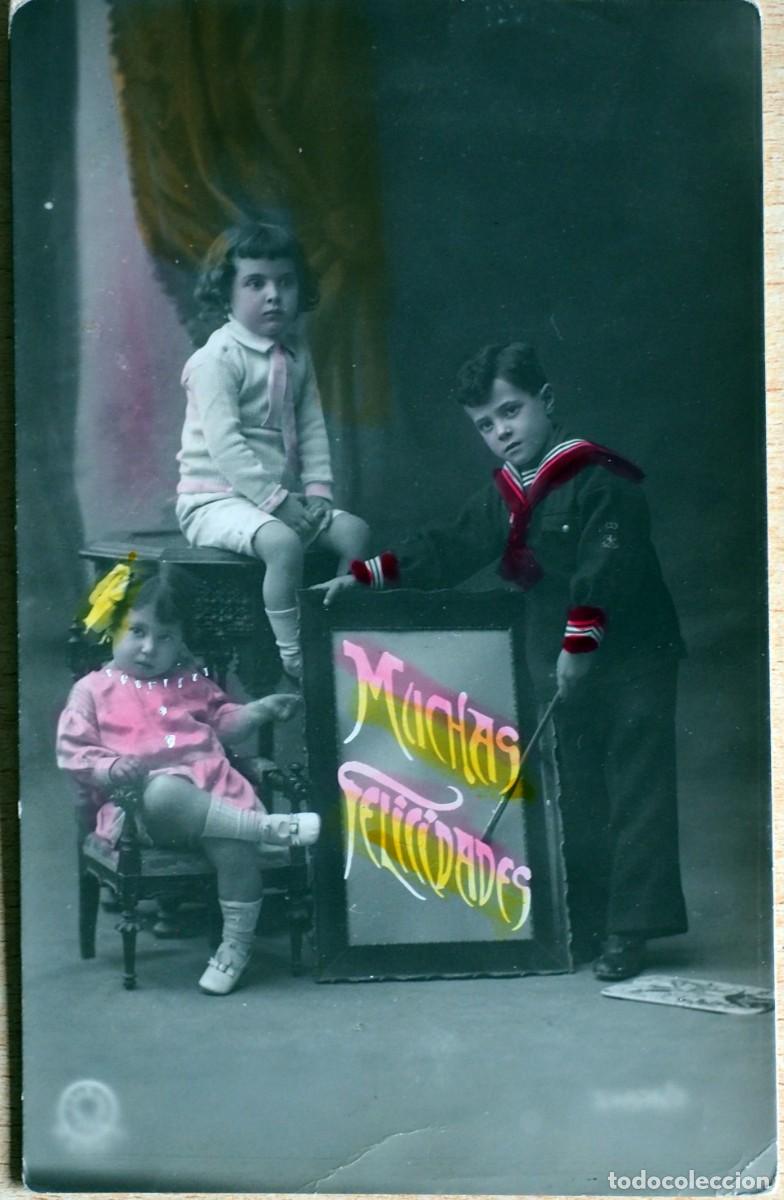 Postales: ANTIGUA POSTAL DE NI&Ntilde;OS. A&Ntilde;O 1920 - Foto 1
