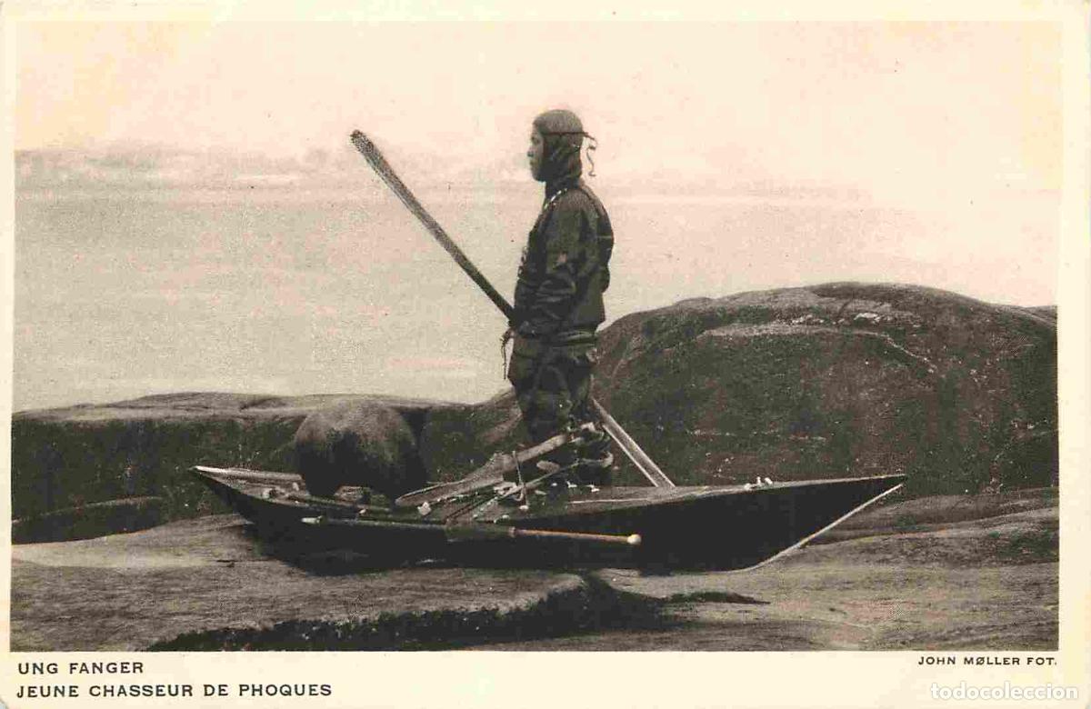 Cartoline: Carte Postale Ancienne - Folklore - Groenland - Ung fanger - Jeune chasseur de phoques - Anim&eacute;e - CP