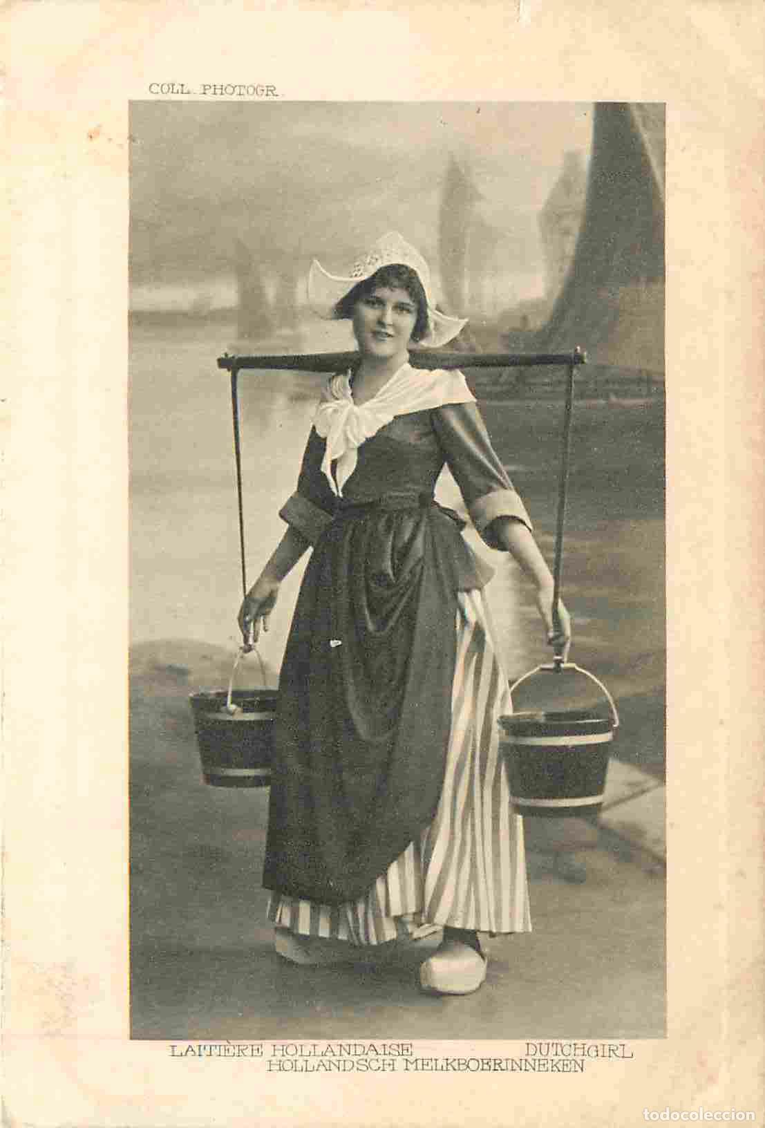 Cartoline: Carte Postale Ancienne - Folklore - Pays-Bas - Laiti&egrave;re hollandaise Dutchgirl Hollandsch melkboerinn
