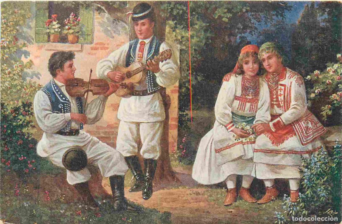 Postkarten: Carte Postale Ancienne - Folklore - Tch&eacute;quie - Vesel'te se djevojcice koje pjevat znate vesel'te i p