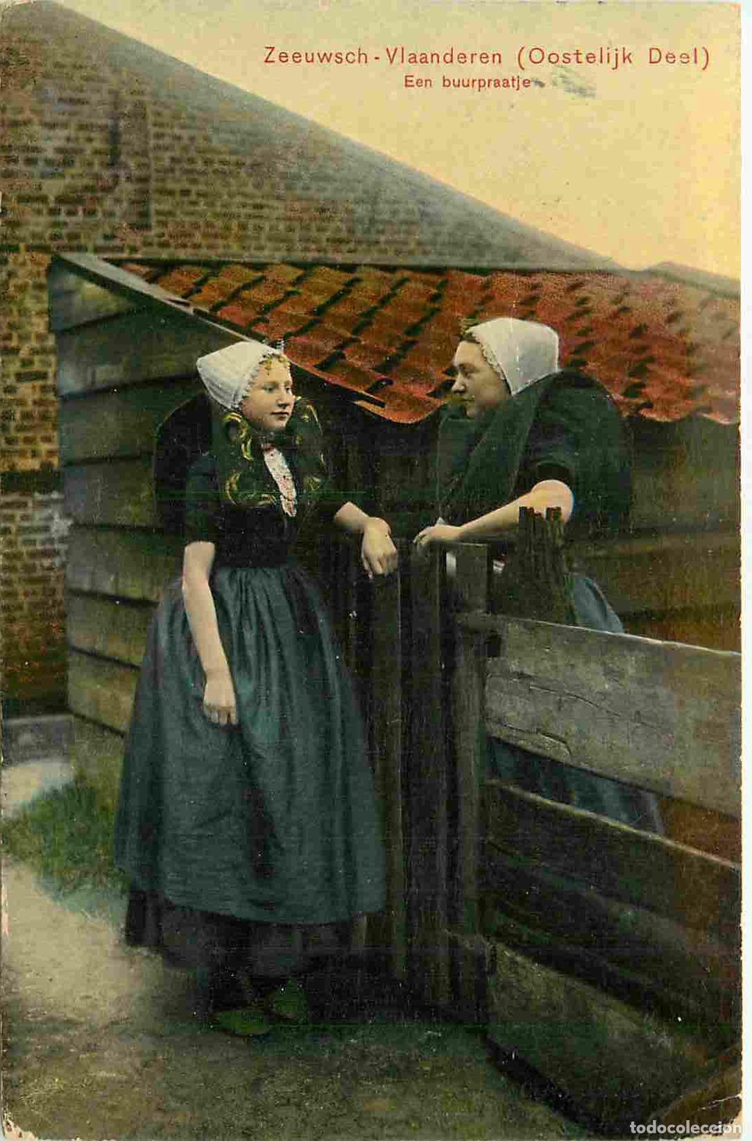 Postkarten: Carte Postale Ancienne - Folklore - Pays-Bas - Zeeuwsch-Vlaanderen - Een buurpraatje - Anim&eacute;e - Colo