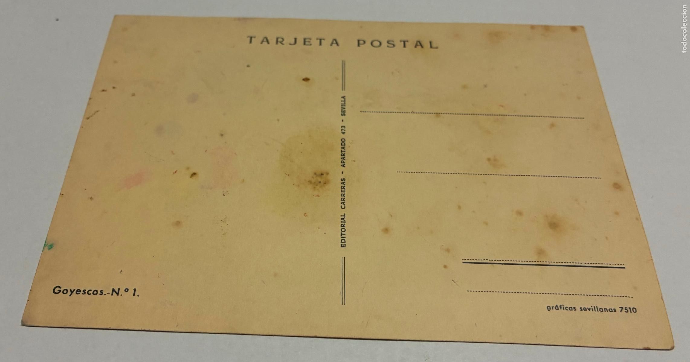 Postales: ANTIGUA POSTAL GOYESCAS, Numero 1 - Foto 2