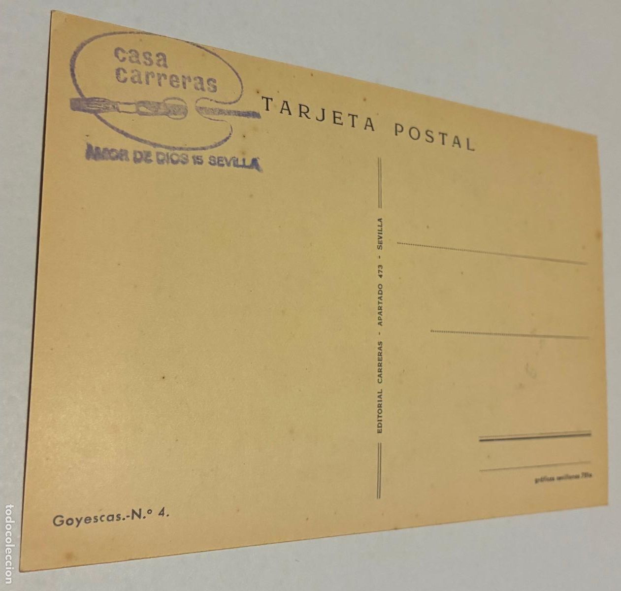 Postales: ANTIGUA POSTAL GOYESCAS, Numero 4 - Foto 2