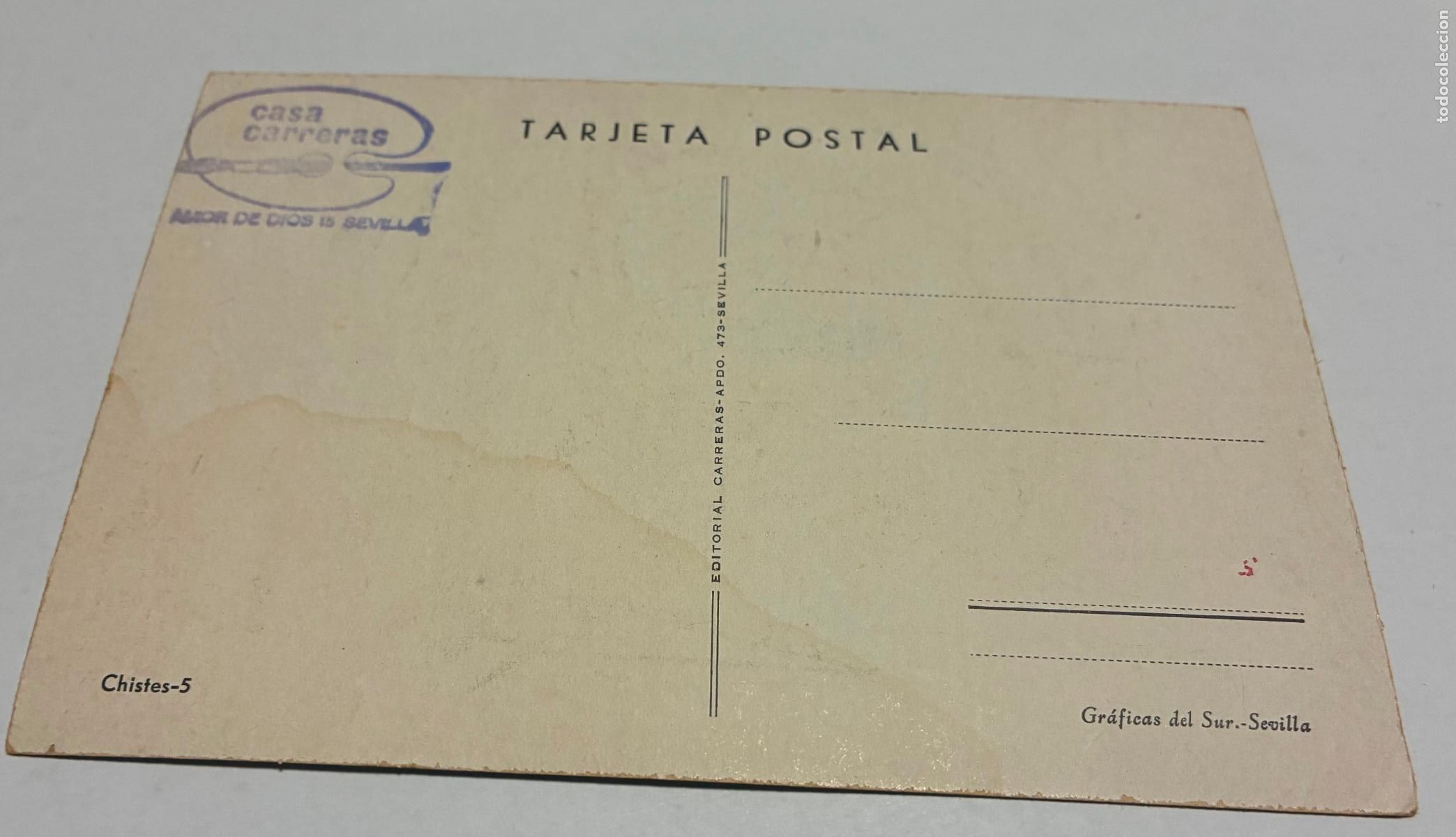 Postales: ANTIGUA POSTAL CHISTES, CARACTER, Numero 5 - Foto 2