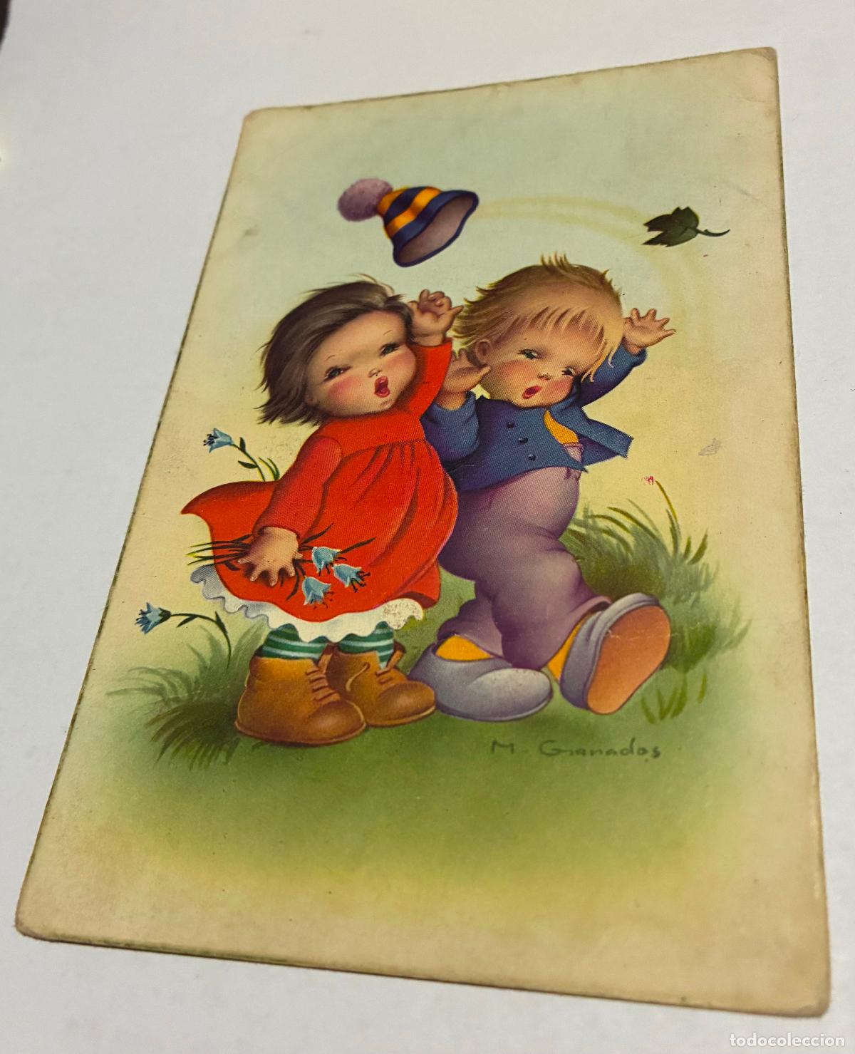 Postais: ANTIGUA POSTAL A&Ntilde;OS 50, NI&Ntilde;OS
