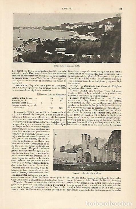 Postkarten: LAMINA ESPASA 6418: Vistas de Tamaris Francia y Tamarit Tarragona - Varios Autores