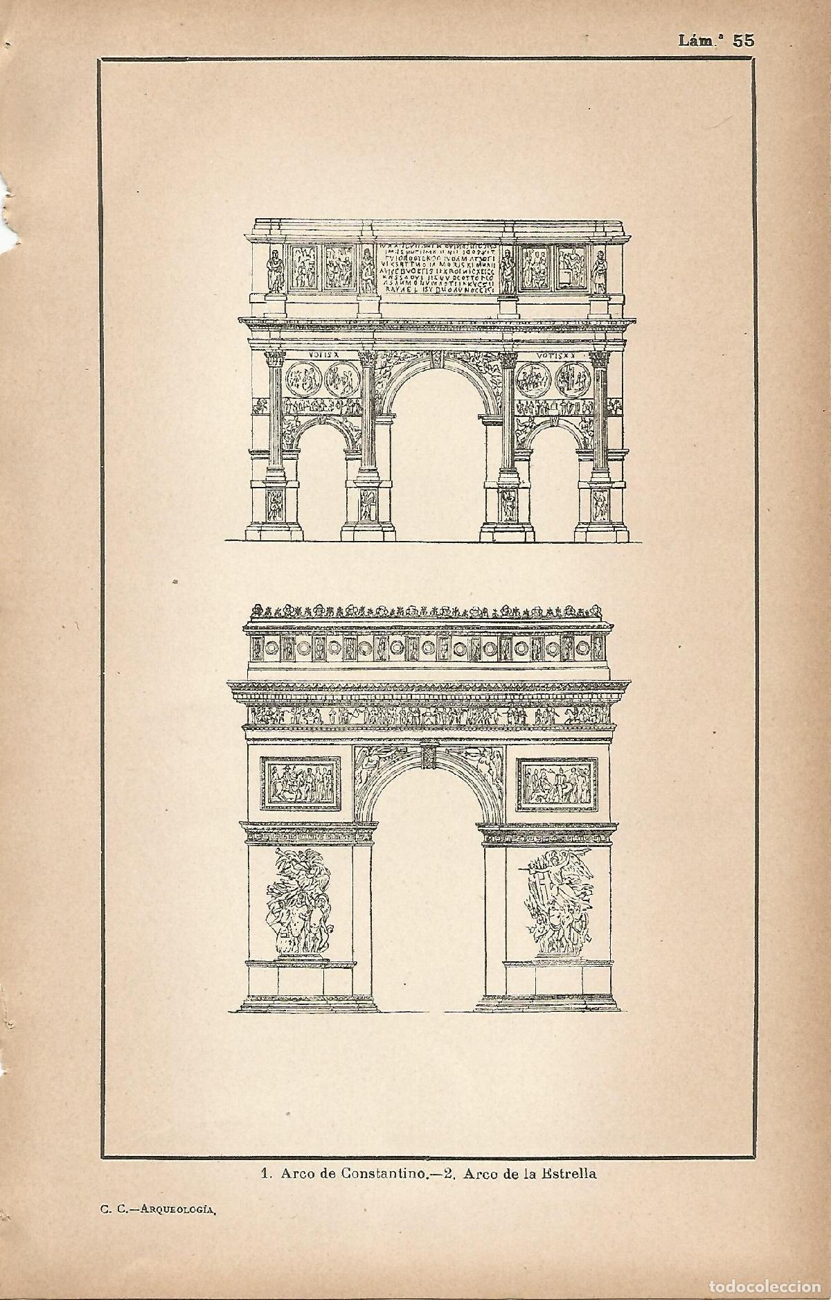 Postales: Lamina 055: Arco de Constantino - Arco de la Estrella - C&eacute;sar Cant&uacute;